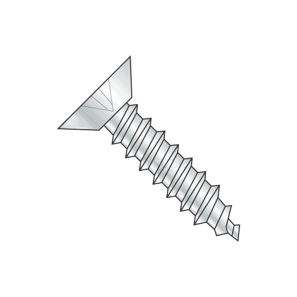 Newport Fasteners Sheet Metal Screw, #12-14 x 1/2 in, Zinc Plated Steel Flat Head Phillips Drive, 6700 PK 982872-6700 - main